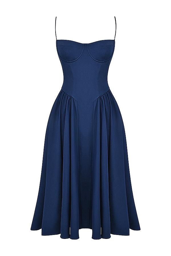 Milano Di Classe®| Twill Corset Midi Dress