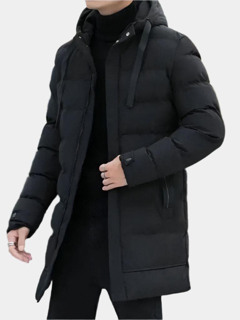 Minimalist Long Puffer Jacket - Cross & Crown