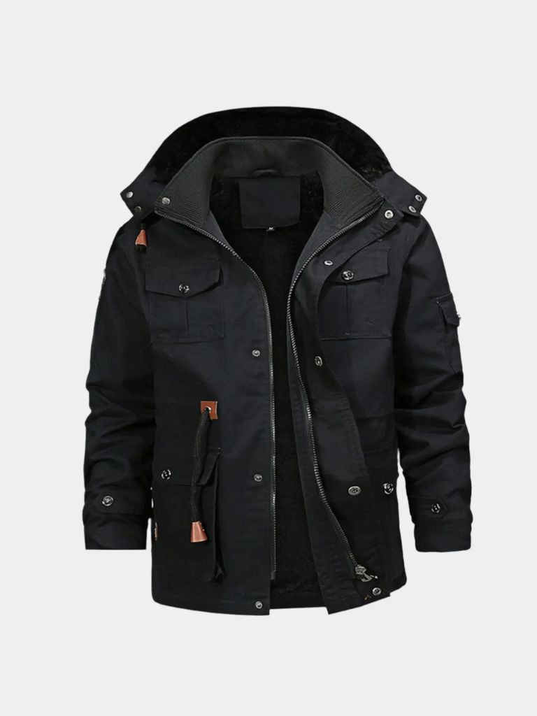 Fleece Hooded Bomber Jacket - Cross & Crown