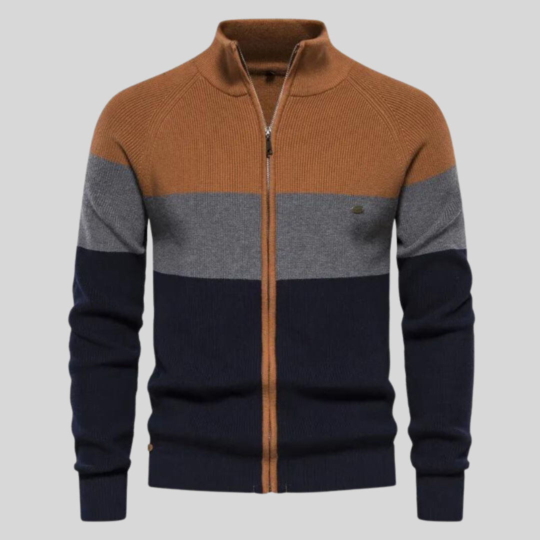 | Striped Cardigan with Logo