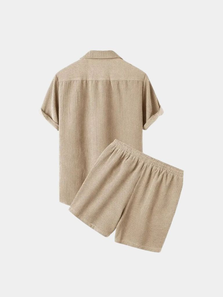 Minimalist Corduroy Set Shorts and Shirt - Cross & Crown