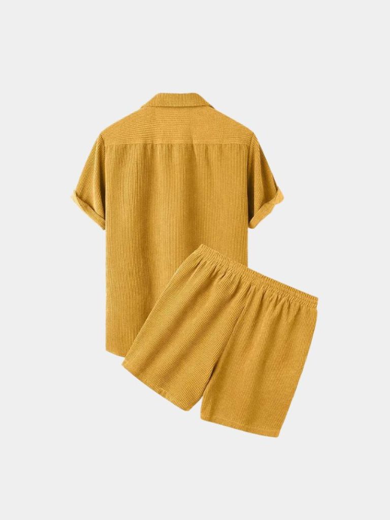 Minimalist Corduroy Set Shorts and Shirt - Cross & Crown