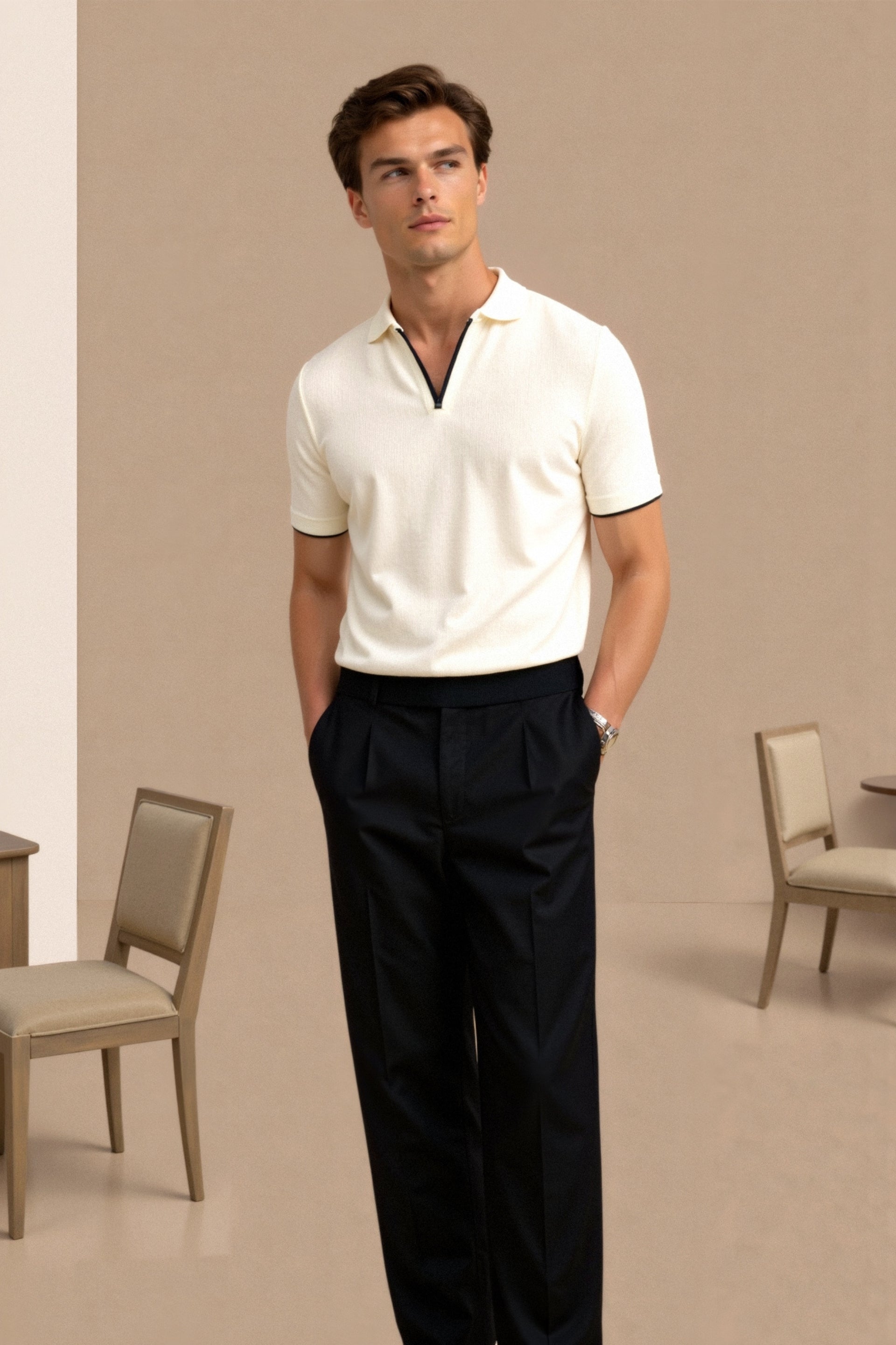 Milano Di Classe Contrast Slim Fitted Polo