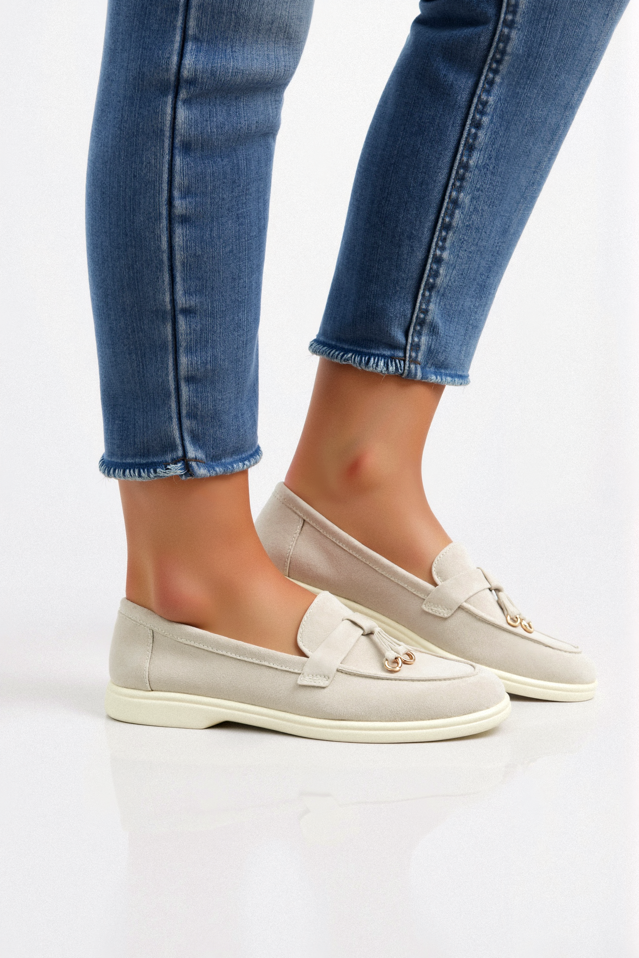 Old Money Casual Metallic Circle Decor Leather Loafers
