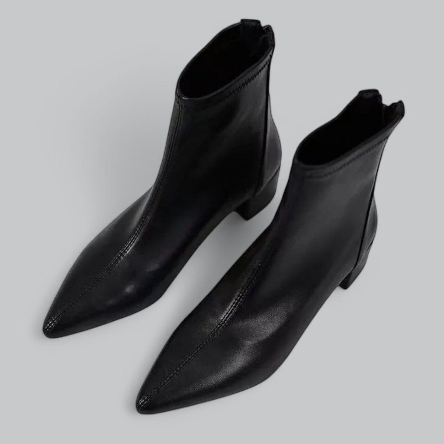 Valenti | Elegant Ankle Boots Block Heel Back Zip