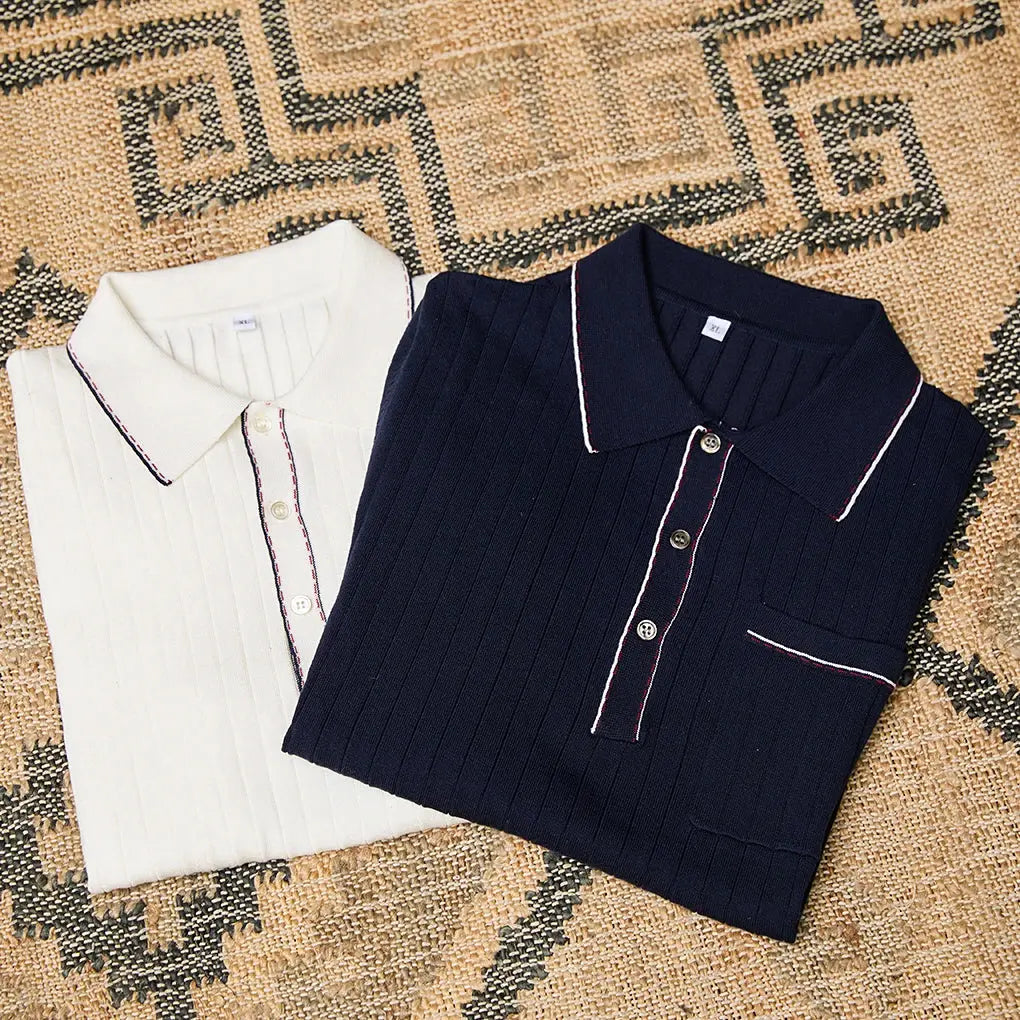 Old Money Knit Polo Shirt - Cross & Crown