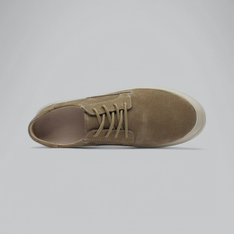 Valenti | Sand Leather Suede Height Shoes - Formal Business Sneakers