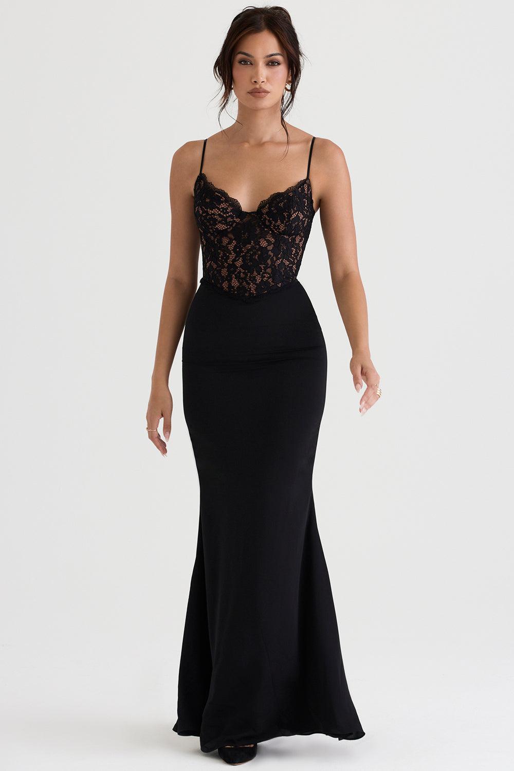 Milano Di Classe® | Black Corset Maxi Dress