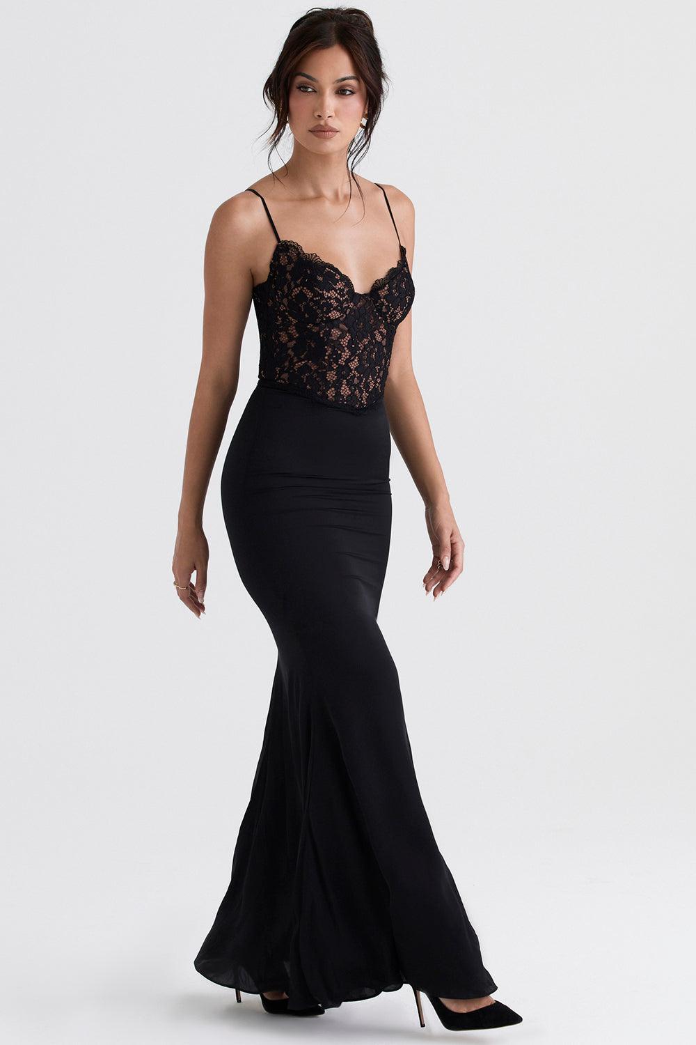Milano Di Classe® | Black Corset Maxi Dress