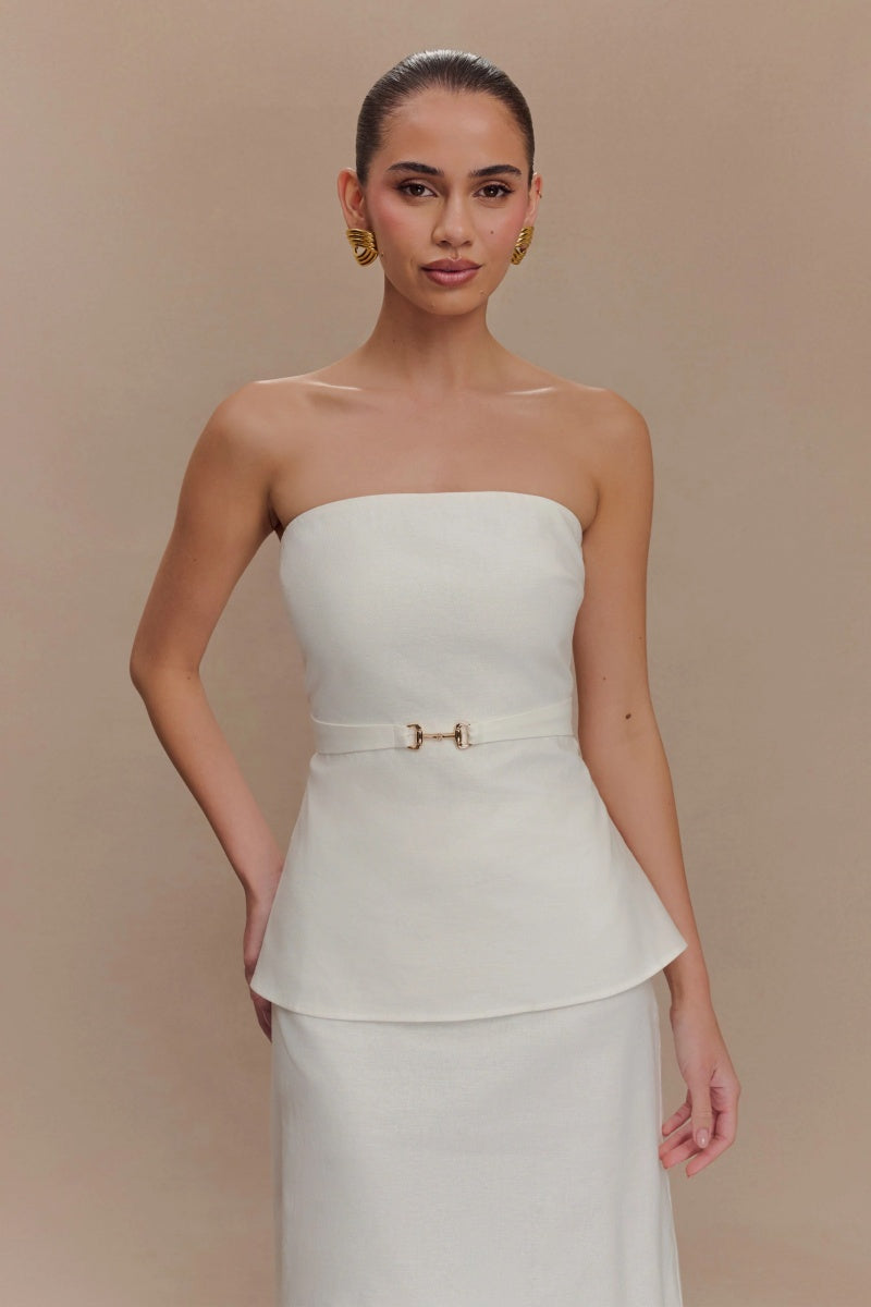 Elegant White Off-Shoulder Set