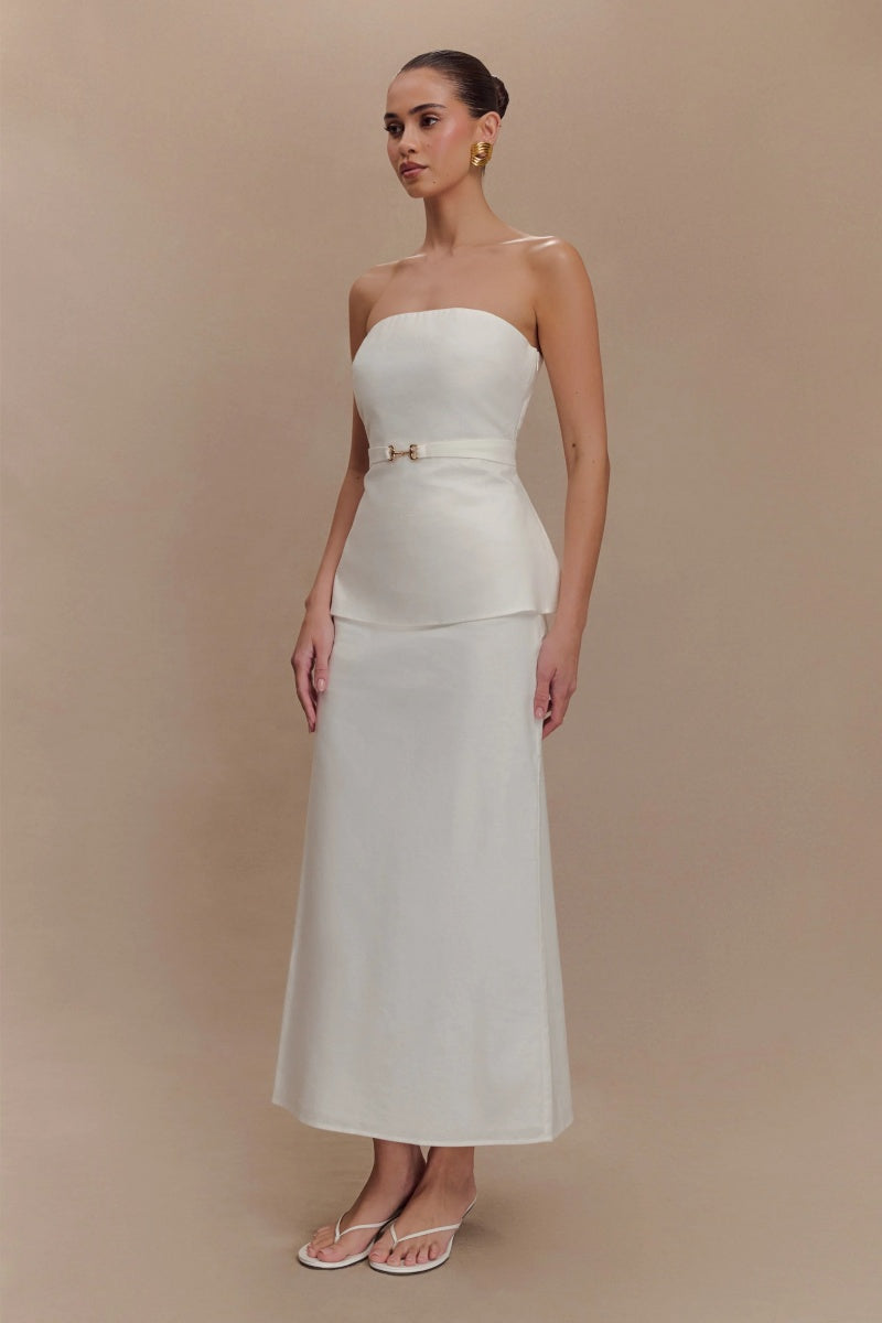 Elegant White Off-Shoulder Set
