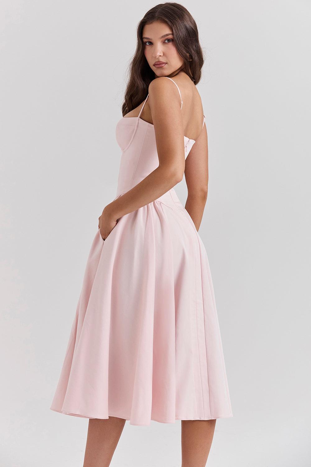 Milano Di Classe®| Twill Corset Midi Dress