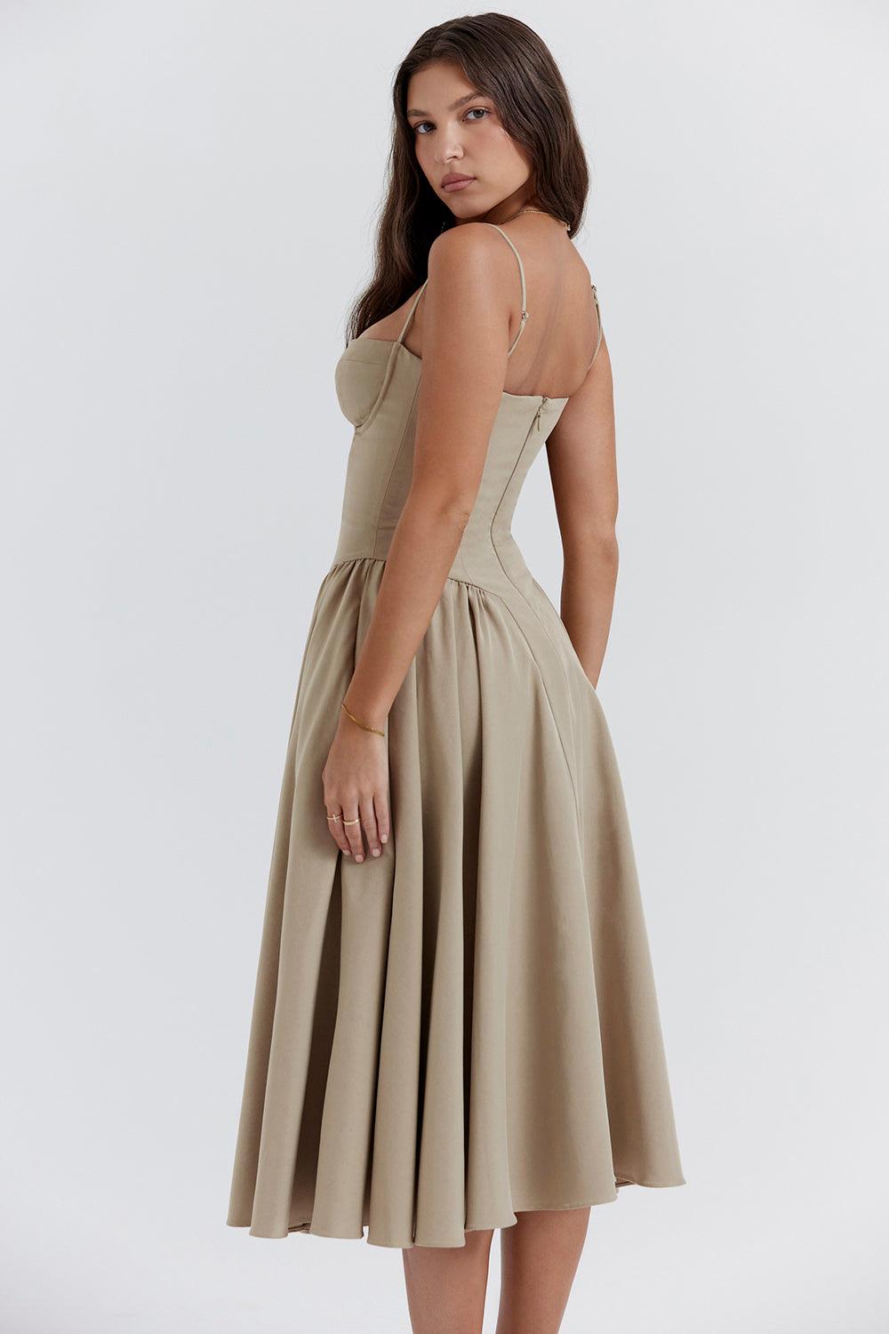 Milano Di Classe®| Twill Corset Midi Dress