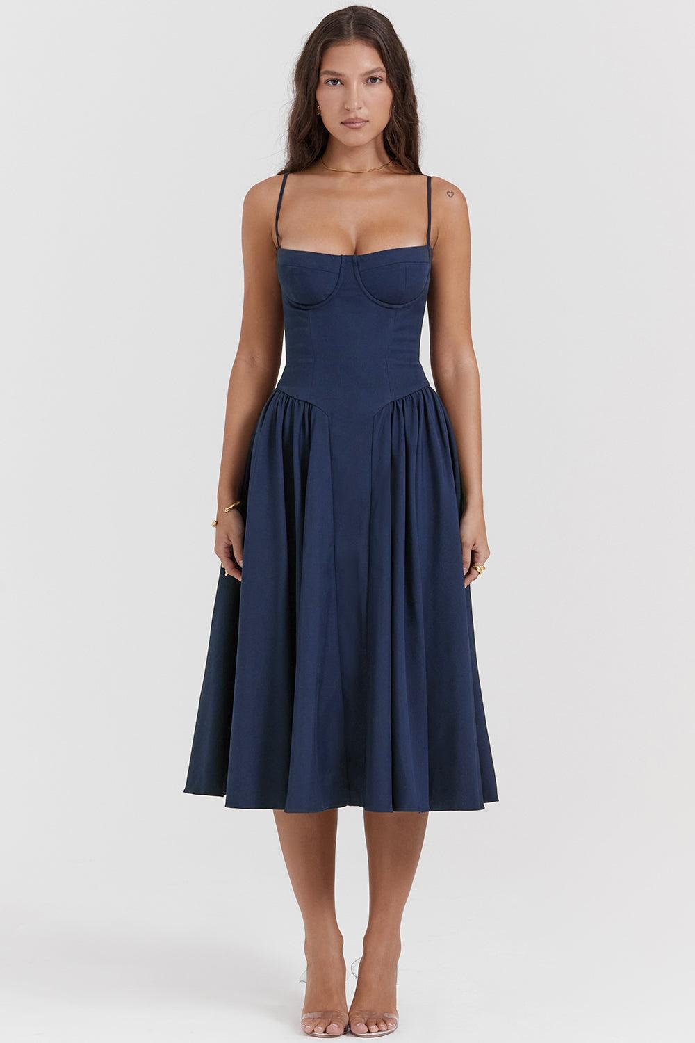 Milano Di Classe®| Twill Corset Midi Dress