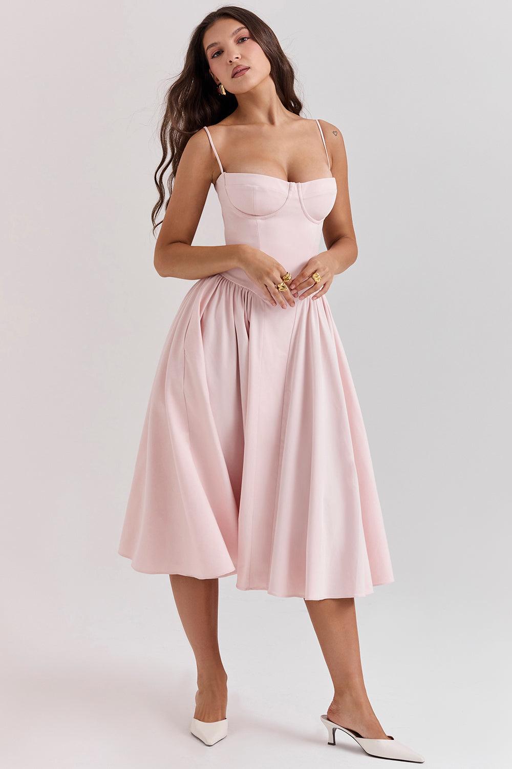 Milano Di Classe®| Twill Corset Midi Dress