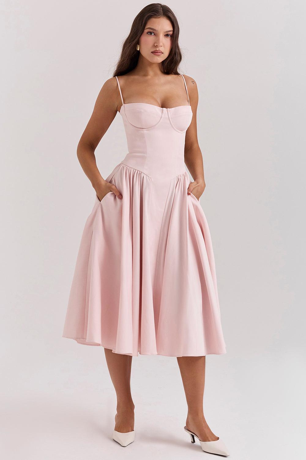 Milano Di Classe®| Twill Corset Midi Dress