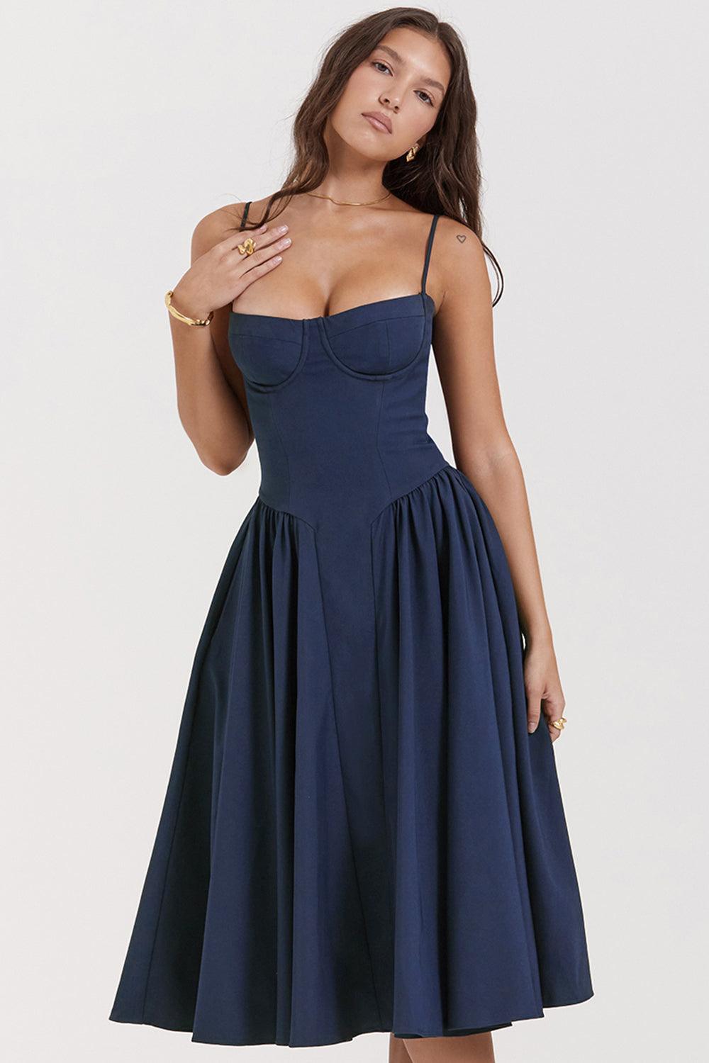 Milano Di Classe®| Twill Corset Midi Dress
