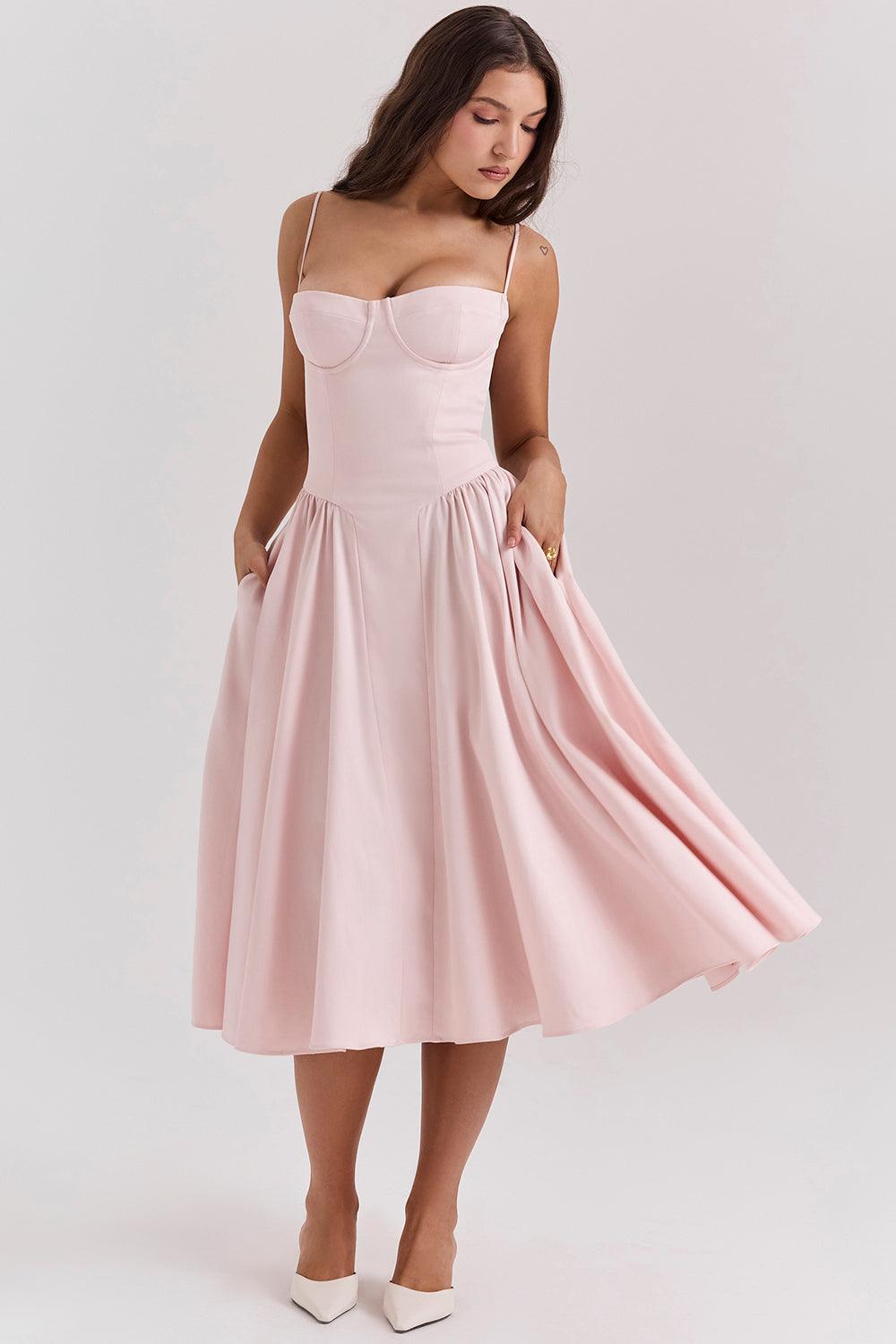 Milano Di Classe®| Twill Corset Midi Dress