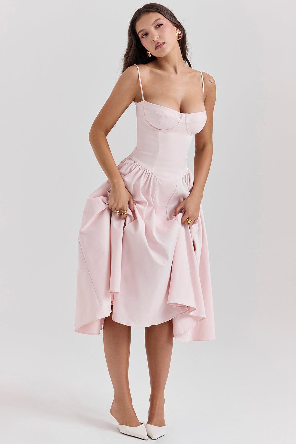 Milano Di Classe®| Twill Corset Midi Dress