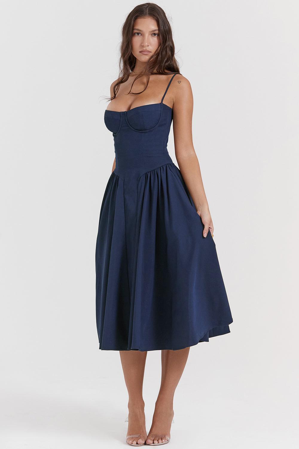 Milano Di Classe®| Twill Corset Midi Dress