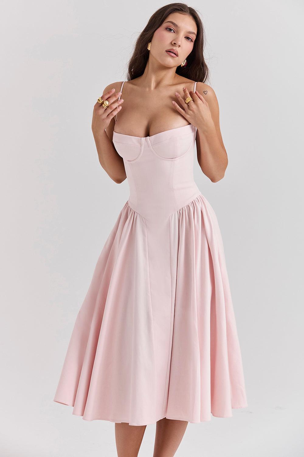 Milano Di Classe®| Twill Corset Midi Dress