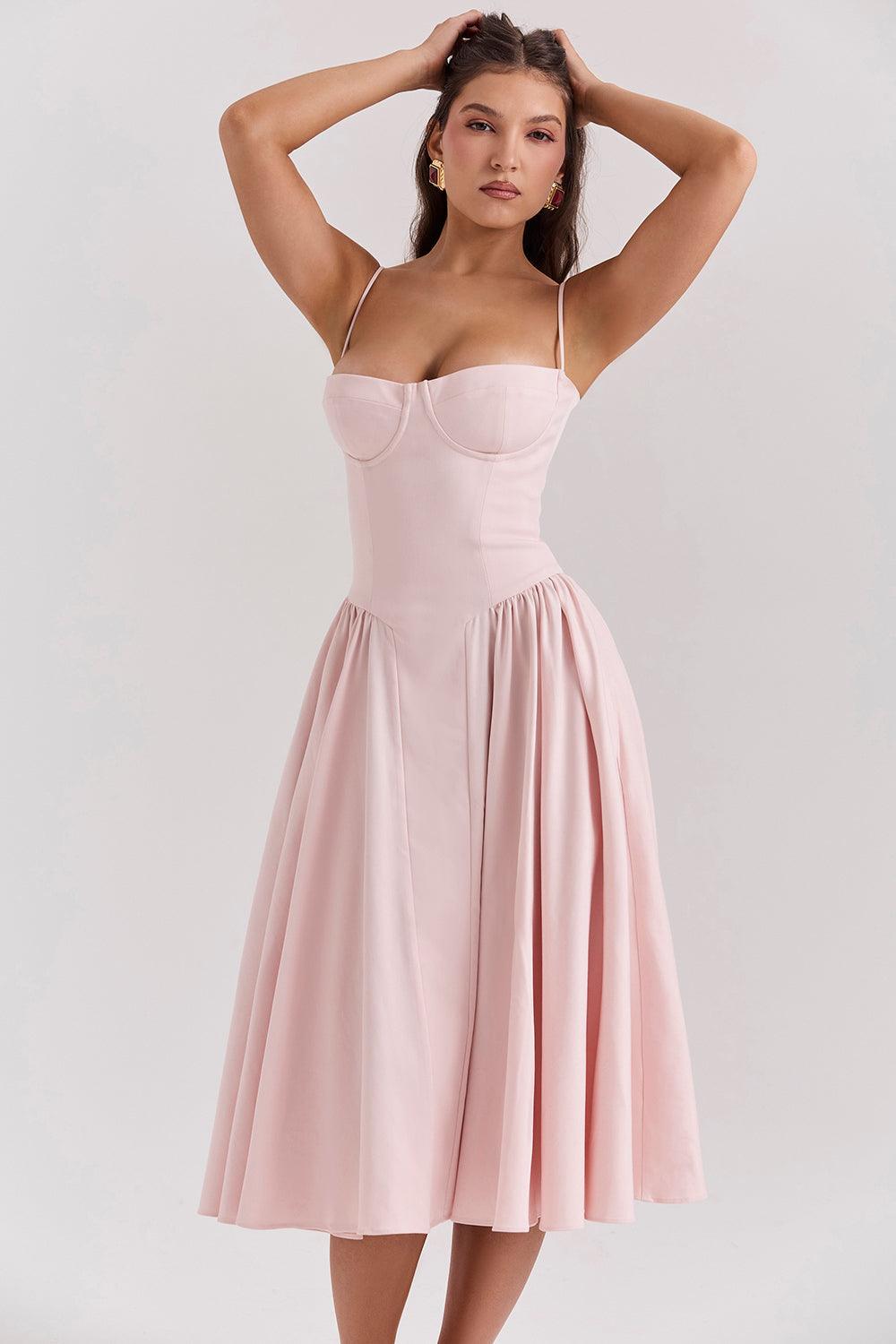 Milano Di Classe®| Twill Corset Midi Dress
