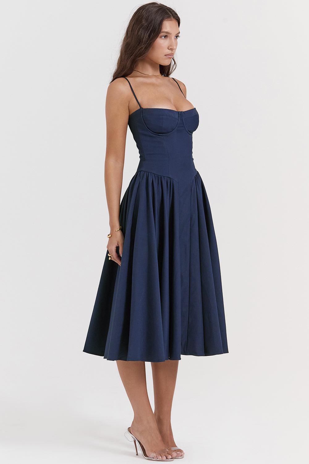 Milano Di Classe®| Twill Corset Midi Dress