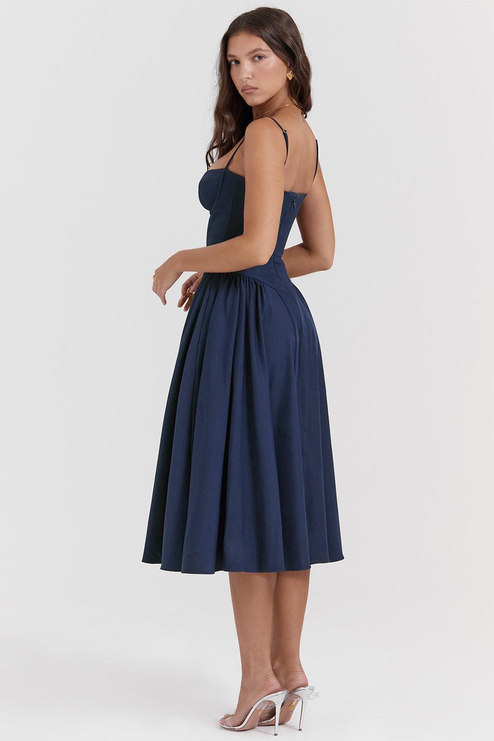 Milano Di Classe®| Twill Corset Midi Dress
