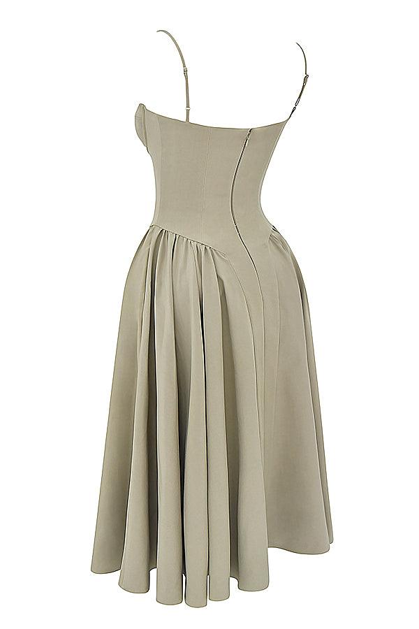 Milano Di Classe®| Twill Corset Midi Dress
