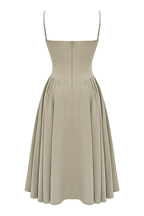 Milano Di Classe®| Twill Corset Midi Dress