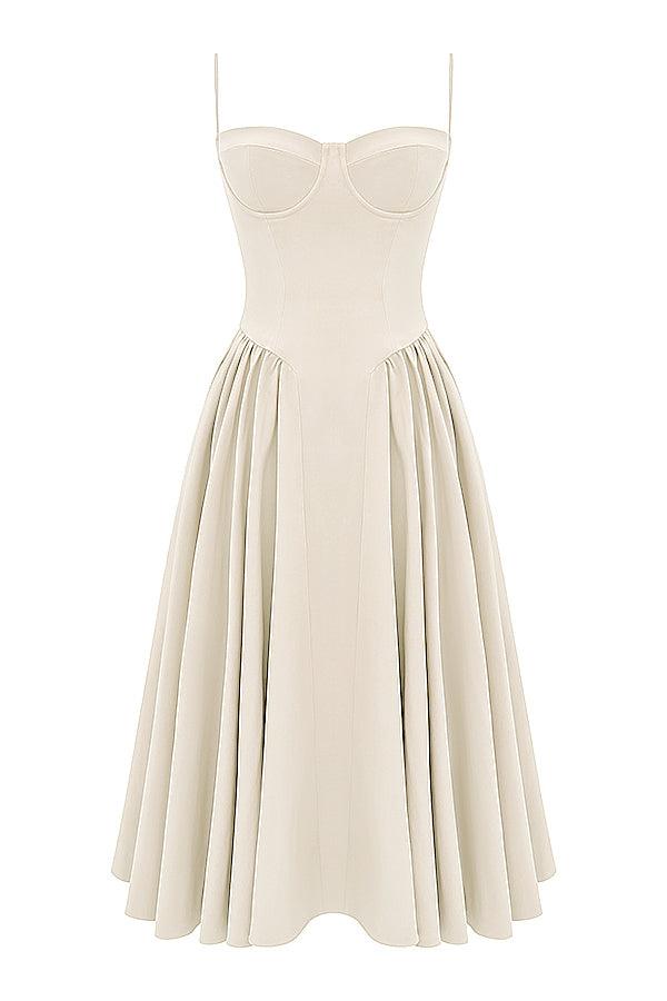 Milano Di Classe®| Twill Corset Midi Dress