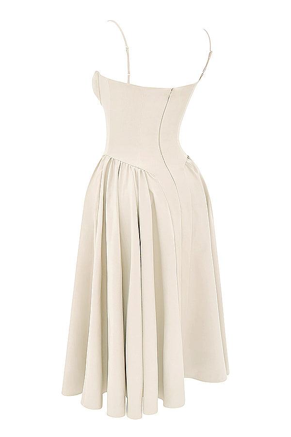 Milano Di Classe®| Twill Corset Midi Dress