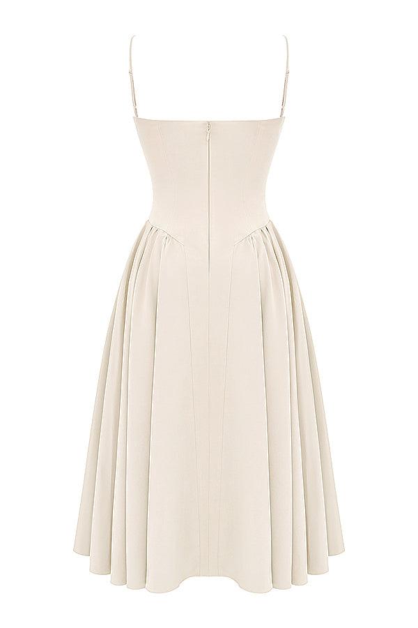 Milano Di Classe®| Twill Corset Midi Dress