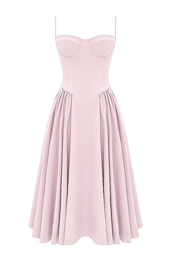 Milano Di Classe®| Twill Corset Midi Dress
