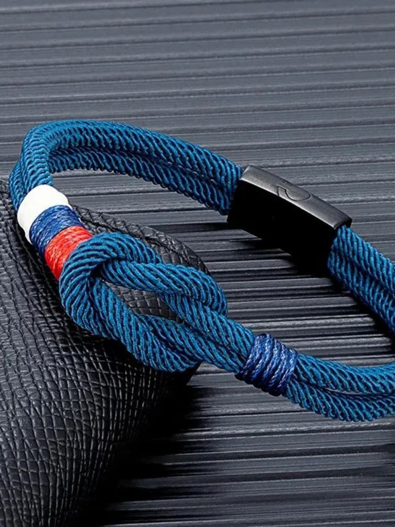 Minimalist Nautical Knot Bracelet - Cross & Crown