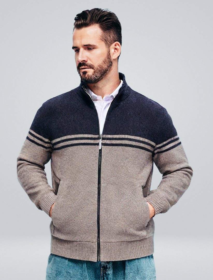 | Knitted Cardigan with Stripes