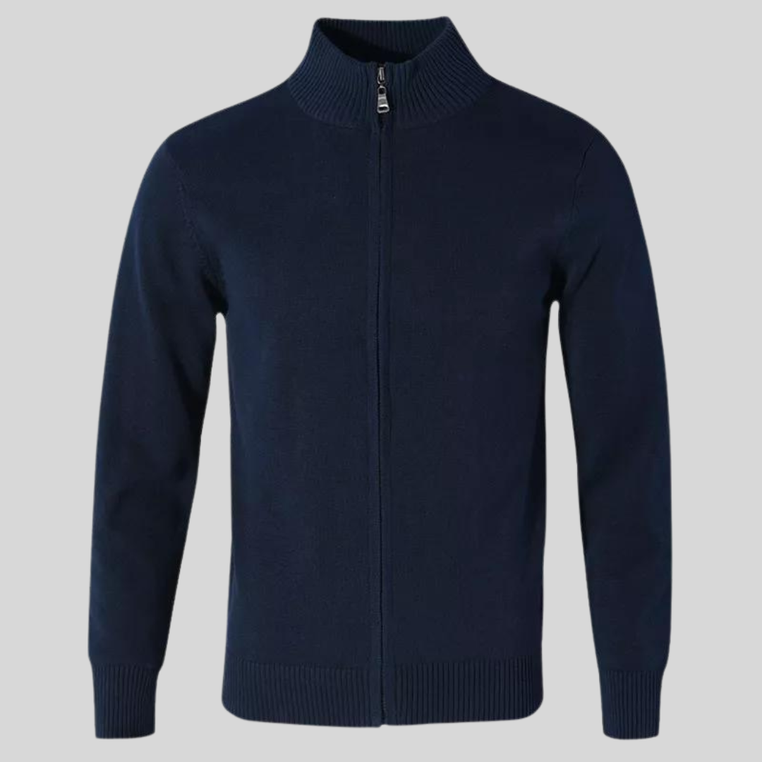 | Cardigan with Ribbed Collar