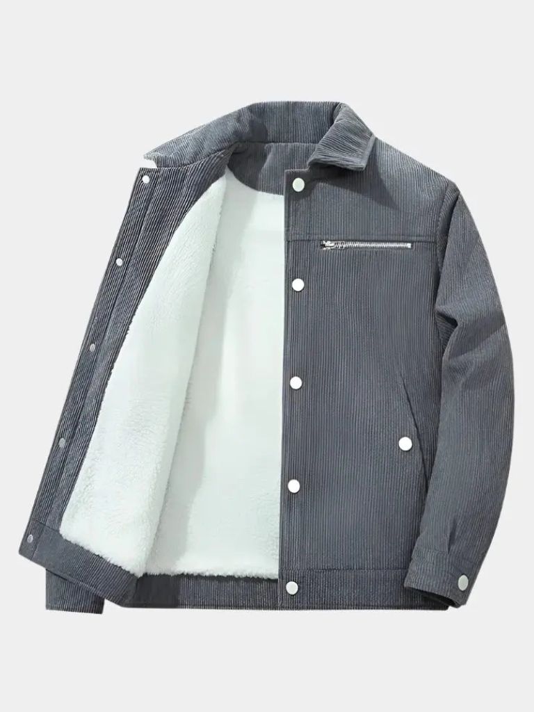 Minimalist Corduroy Sherpa Jacket - Cross & Crown
