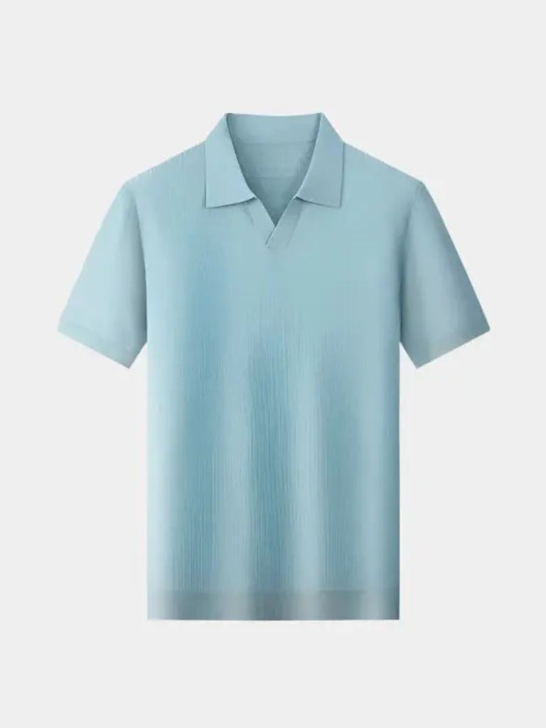 Casual Buttonless Knit Polo Shirt - Cross & Crown