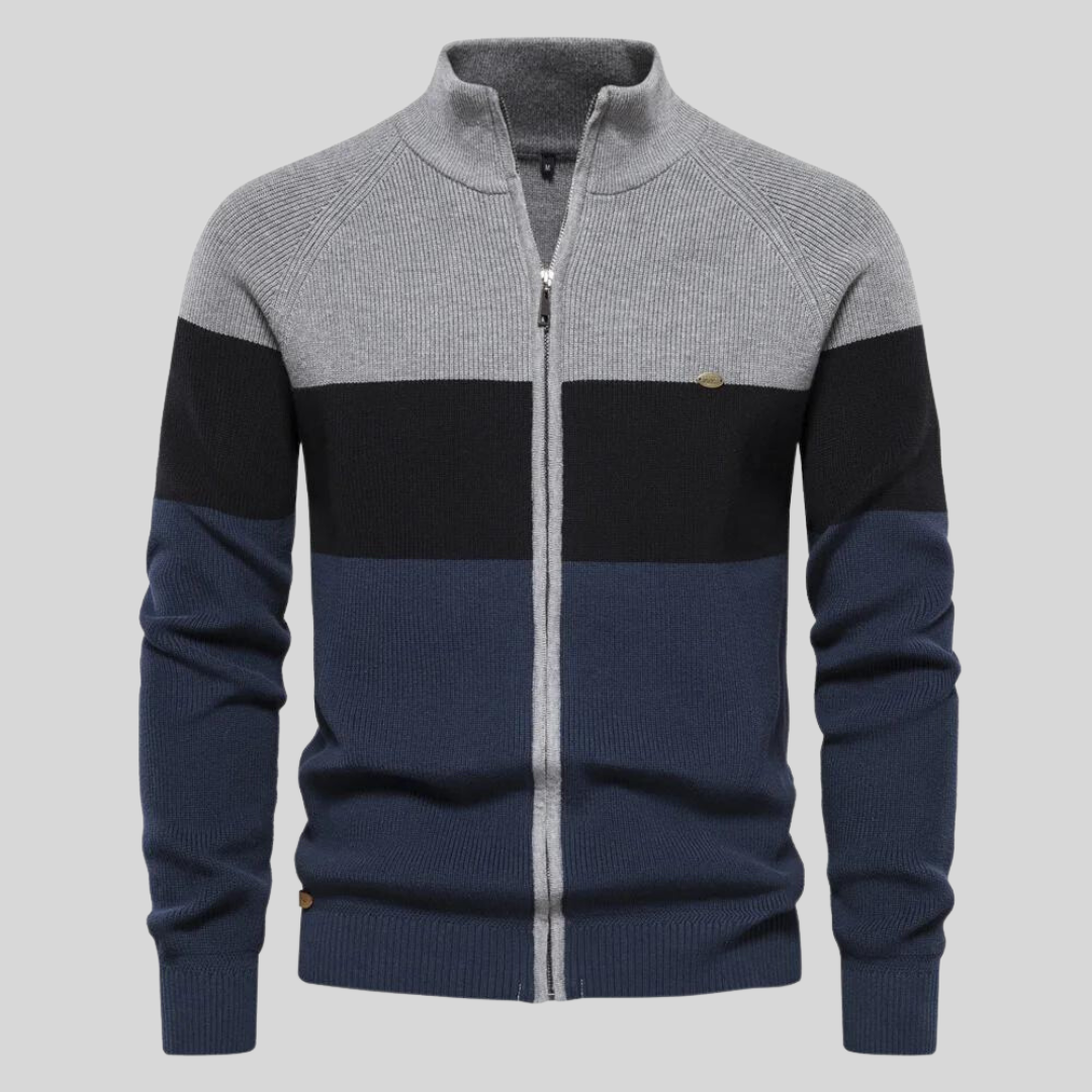 | Striped Cardigan with Logo