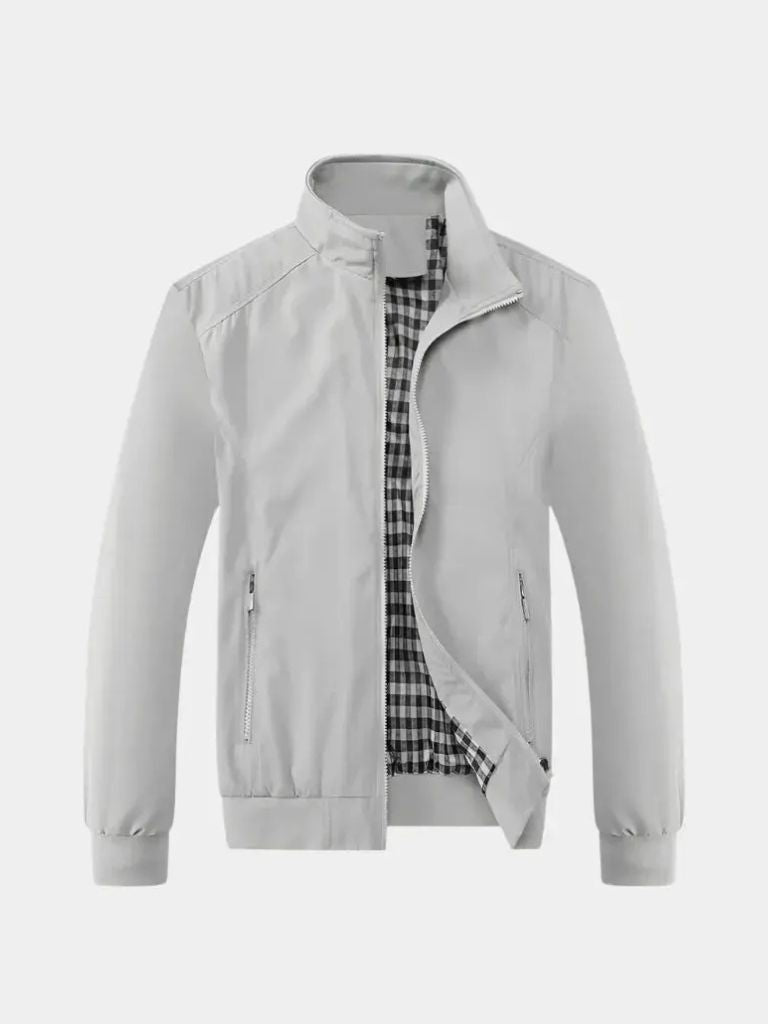 Casual Solid Bomber Jacket - Cross & Crown