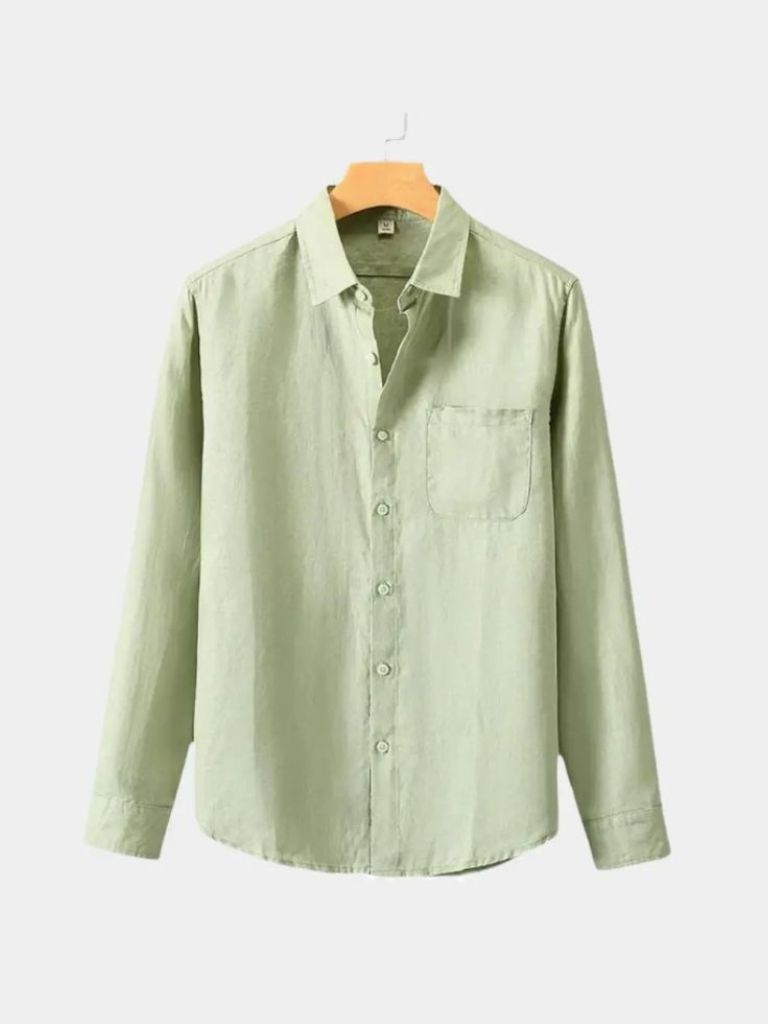 Long Sleeve Essential Linen Shirt - Cross & Crown