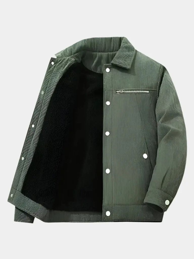 Minimalist Corduroy Sherpa Jacket - Cross & Crown