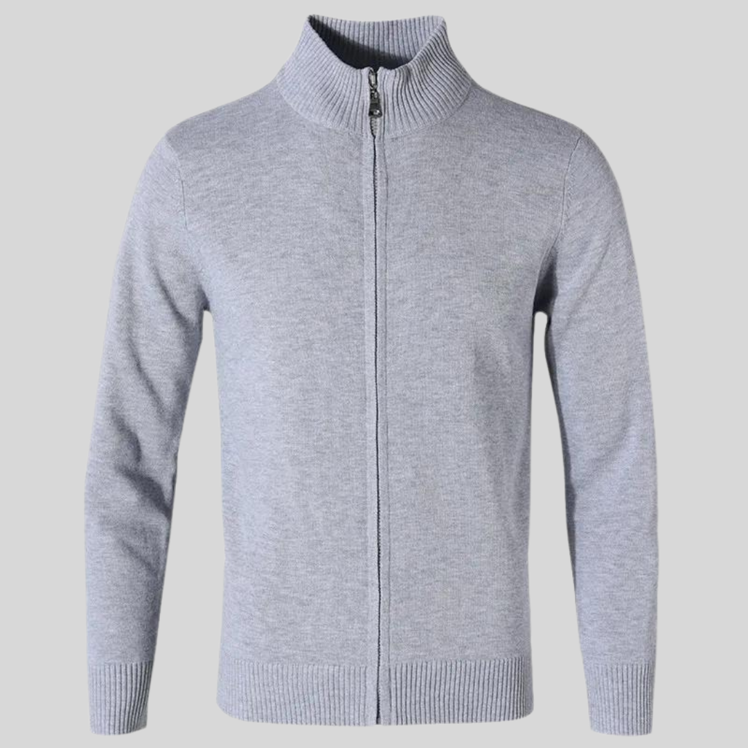 | Cardigan with Ribbed Collar