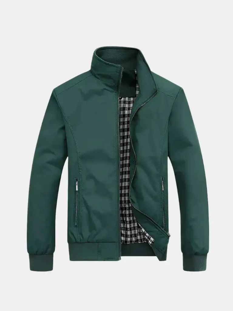Casual Solid Bomber Jacket - Cross & Crown