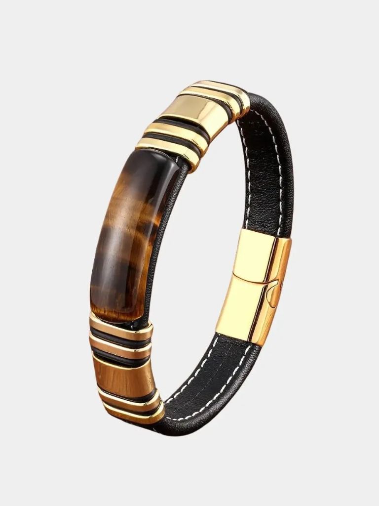 Classic Tiger Eye Bracelet - Cross & Crown