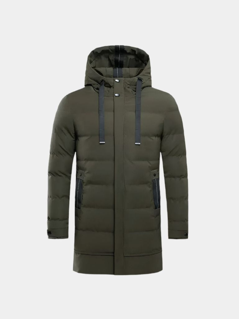 Minimalist Long Puffer Jacket - Cross & Crown