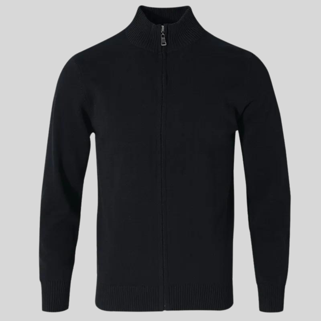 | Cardigan with Ribbed Collar