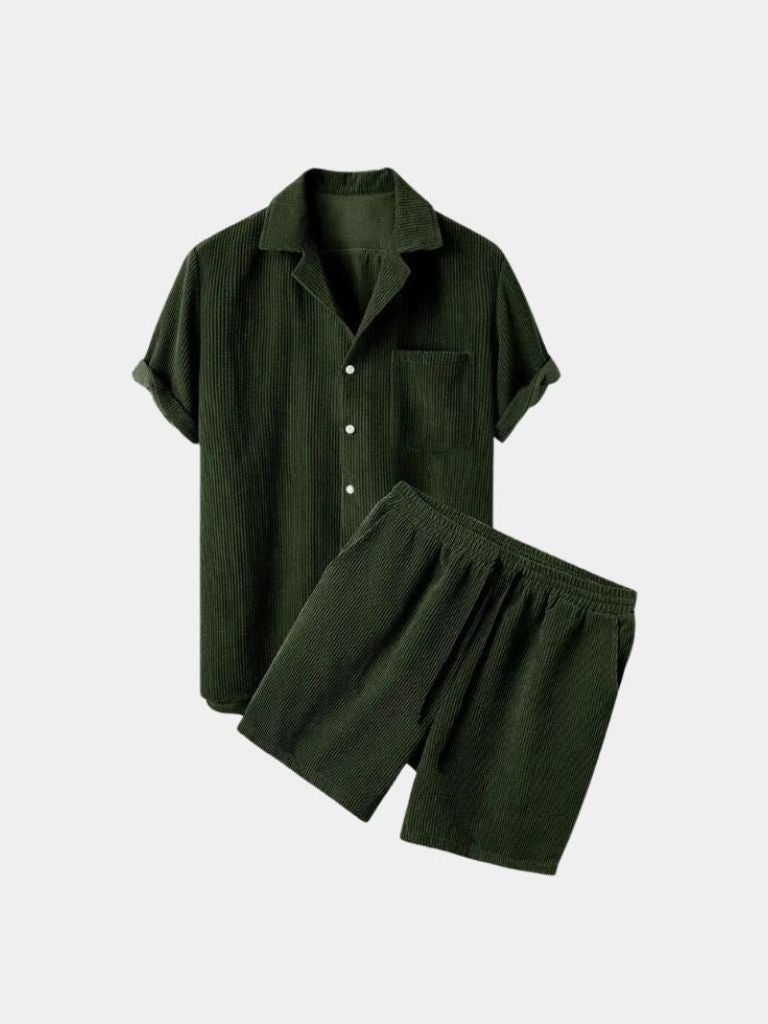 Minimalist Corduroy Set Shorts and Shirt - Cross & Crown