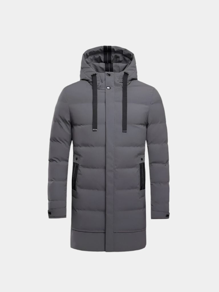 Minimalist Long Puffer Jacket - Cross & Crown